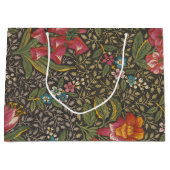 アンティークフランスのトイルドジュイ1800sフローラブランチ ラージペーパーバッグ (正面)