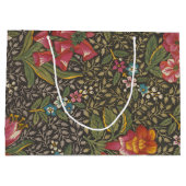 アンティークフランスのトイルドジュイ1800sフローラブランチ ラージペーパーバッグ (裏面)