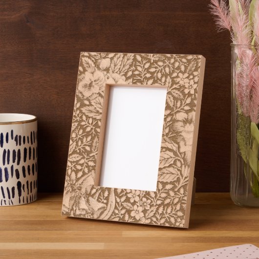 アンティークフランスのトイルドジュイ1800sフローラブランチ レーザー彫刻フレーム (左)