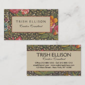 アンティークフランスのトイルドジュイ1800sフローラブランチ 名刺 (正面/裏面)