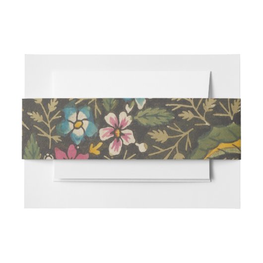 アンティークフランスのトイルドジュイ1800sフローラブランチ 招待状ベリーバンド (正面例)