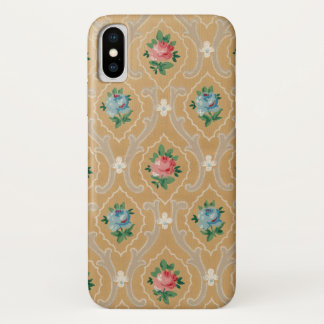 アンティークフランスのバラ壁紙 iPhone X ケース