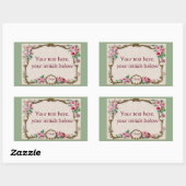 アンティークフランスのバラ香水空白の枠 長方形シール (シート)