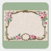 アンティークフランスのバラ香空白の料 スクエアシール (正面)