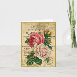 アンティークフランスのバラ サンキューカード