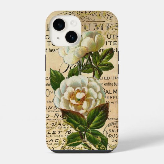 アンティークフランスのバラ iPhoneケース (裏面)