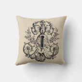 アンティークフランスのバロックプリント クッション (裏面)