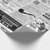 アンティークフランスのビクトリアン新聞 ラッピングペーパー (角)