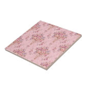 アンティークフランスのピンクビクトリアンスタイルフローラロココ タイル (側面)