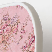 アンティークフランスのピンクビクトリアンスタイルフローラロココ ピックルボールラケット (左詳細)