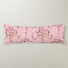 アンティークフランスのピンクビクトリアンスタイルフローラロココ ボディピロー