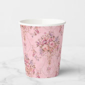 アンティークフランスのピンクビクトリアンスタイルフローラロココ 紙コップ (左)