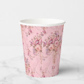 アンティークフランスのピンクビクトリアンスタイルフローラロココ 紙コップ (右)