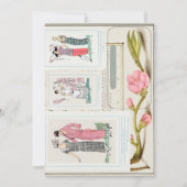 アンティークフランスのファッションのプレートとカ威厳があるレンダー セーブザデート (正面)