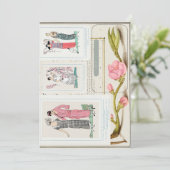 アンティークフランスのファッションのプレートとカ威厳があるレンダー セーブザデート (スタンド正面)