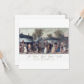 アンティークフランスのファッションイラストレーション葉書 カード (正面/裏面インサイチュ)