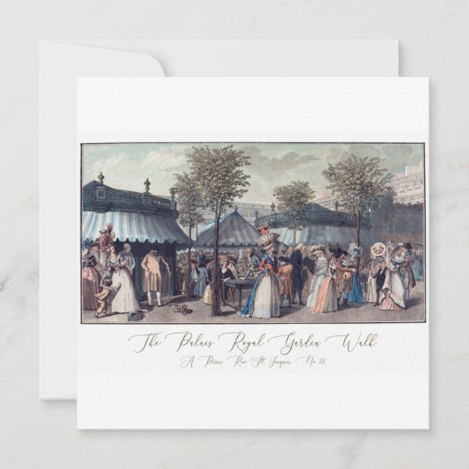 アンティークフランスのファッションイラストレーション葉書 カード (正面)