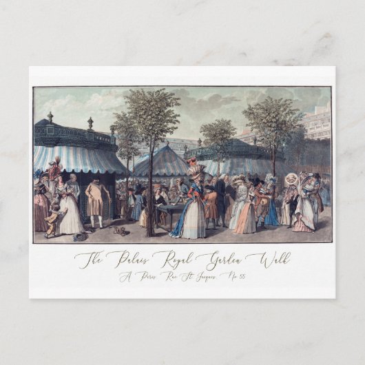 アンティークフランスのファッションイラストレーション葉書 ポストカード (正面)