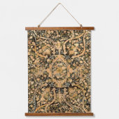 アンティークフランスのフローラプリント 吊り下げ型タペストリー (正面)