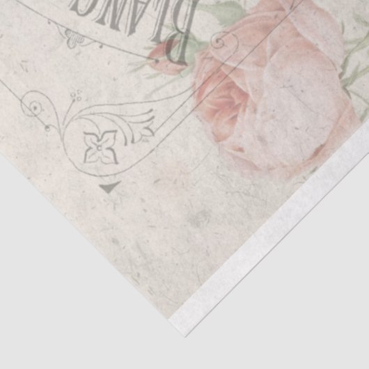 アンティークフランスのリドゥートバラエフェメラデクページ 薄葉紙 (詳細)