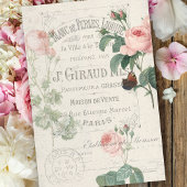 アンティークフランスのリドゥートバラエフェメラデクページ 薄葉紙