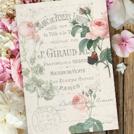 アンティークフランスのリドゥートバラエフェメラデクページ 薄葉紙