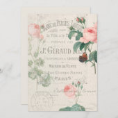 アンティークフランスのルドゥートバラエフェメラ ノートカード (正面/裏面)