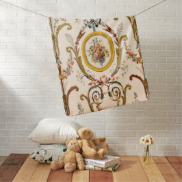 アンティークフランスのロココフローラ金ゴールドクリエレガントーム ベビー ブランケット