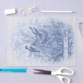 アンティークフランスのヴィンテージブルーバーズネスト 薄葉紙 (クラフト)