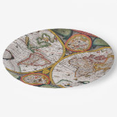 アンティークフランスの世界地図 ペーパープレート (アングル)