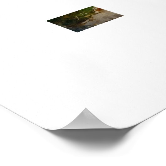 アンティークフランスの城水彩画ポスター ポスター (角)