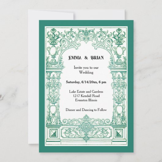 アンティークフレームの招待状 招待状 (正面)