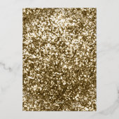 アンティークフレームネイビーブルー結婚イスラム金ゴールド 箔招待状 (裏面)