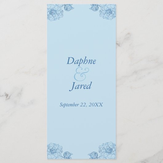 アンティークフレームブルーメニューラックカード メニュー (裏面)