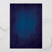 アンティークフレームブルー結婚したクリスマスフォト 箔シーズンカード (裏面)