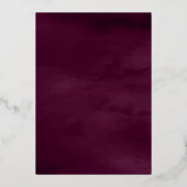 アンティークフレームプラムパープルムスリム結婚ズ金ゴールド 箔招待状 (裏面)