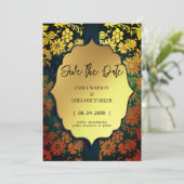 アンティークフレーム古い金ゴールド保存日付 セーブザデート (スタンド正面)