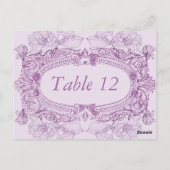 アンティークフレーム薄紫テーブル番号カード ポストカード (裏面)