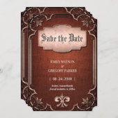 アンティークフレーム、古いヴィンテージ保存日付 セーブザデート (正面/裏面)