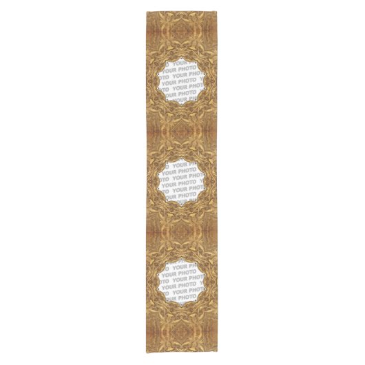 アンティークフレームI +あなたの画像&バックガー。 ショートテーブルランナー (正面)