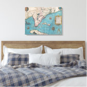 アンティークフロリダとキューバの地図 キャンバスプリント (インサイチュ (寝室))