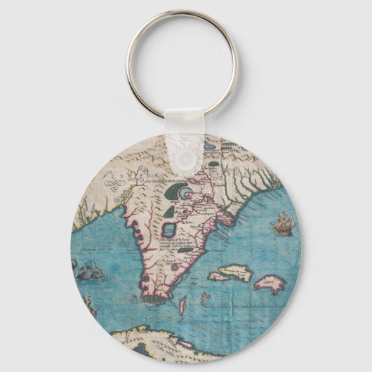 アンティークフロリダとキューバの地図 キーホルダー (正面)