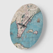 アンティークフロリダとキューバの地図 ラージ壁時計 (傾斜)