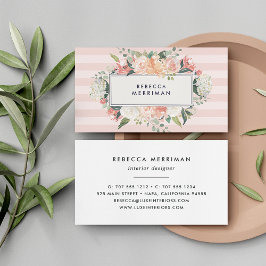 アンティークフローラと赤面ストライプ 名刺