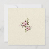 アンティークフローラカスタムイニシャルブライダルシャワー 招待状 (裏面)