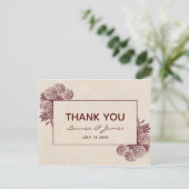 アンティークフローラサンキューIレトロ植物学 ポストカード (スタンド正面)