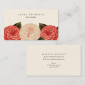 アンティークフローラスタイルリストビジネスカードテンプレート 名刺 (正面/裏面)