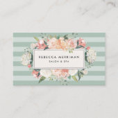 アンティークフローラセージグリーンストライプ |アポイントメント 予約カード (正面)