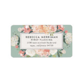 アンティークフローラセージグリーン差出人住所 ラベル (正面)