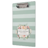 アンティークフローラセージストライプ クリップボード (左)